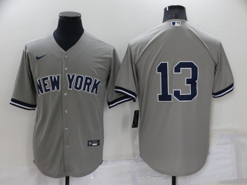 Men's New York Yankees Alex Rodriguez #13 Gray Replica Player Name Jersey1 baseball jersey product view 1