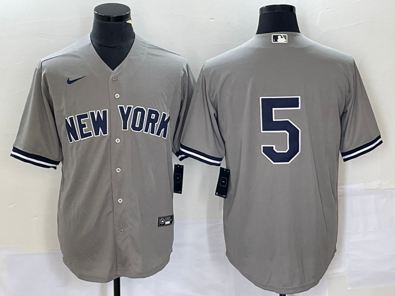 Men's New York Yankees Joe DiMaggio Gray Replica Player Name Jersey baseball jersey product view 1