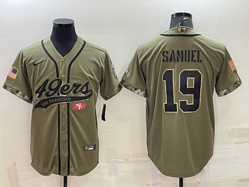 Men's San Francisco 49ers Deebo Samuel Olive 2022 Salute To Service Retired Player Limited Jersey Joint Edition football jersey product view 1