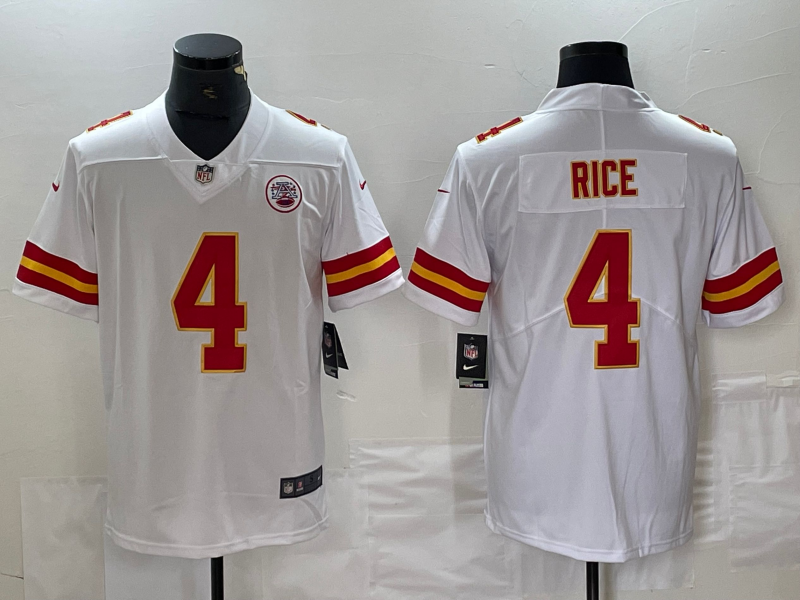 Men's Kansas City Chiefs Rashee Rice White Game Jersey football jersey product view 1