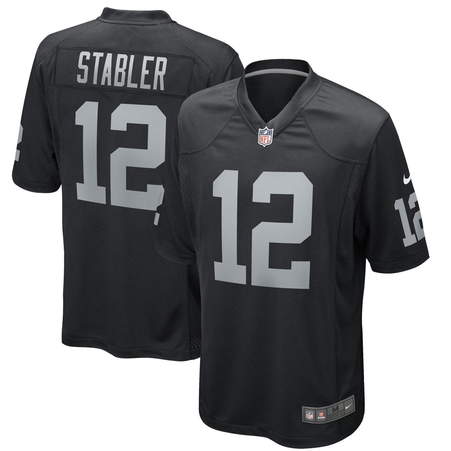 Ken Stabler Las Vegas Raiders Game Retired Jersey - Black football jersey product view 1