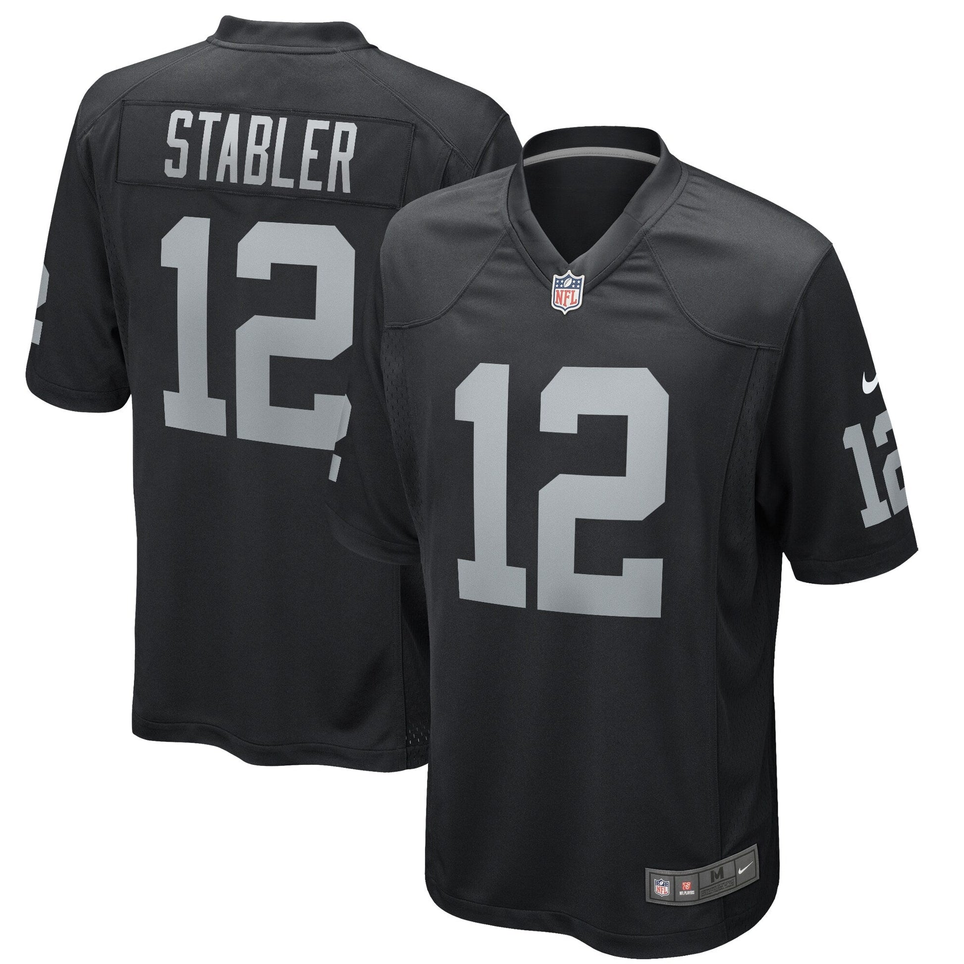 Ken Stabler Las Vegas Raiders Game Retired Jersey - Black football jersey product view 1