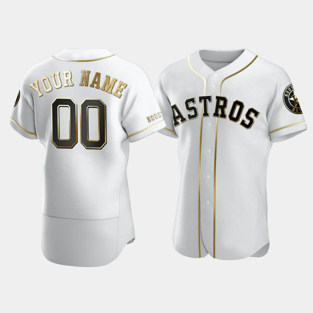 Men's Houston Astros White Replica Custom Jersey1 baseball jersey product view 1