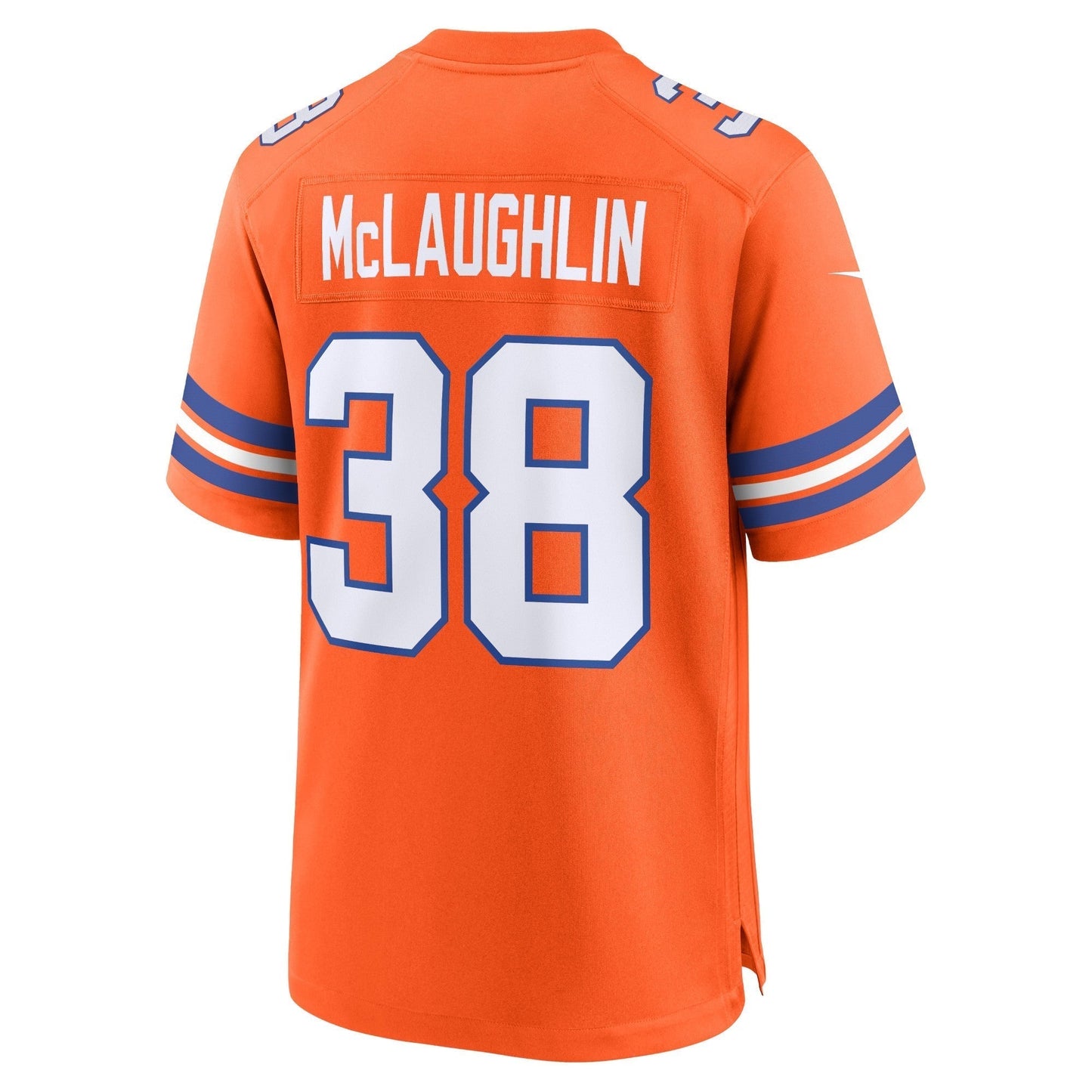 Jaleel McLaughlin Denver Broncos Mile High Collection 1977 Throwback Game Jersey - Orange football jersey product view 3