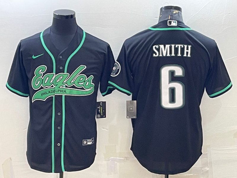 Men's Philadelphia Eagles DeVonta Smith Black Game Jersey Joint Edition football jersey product view 1