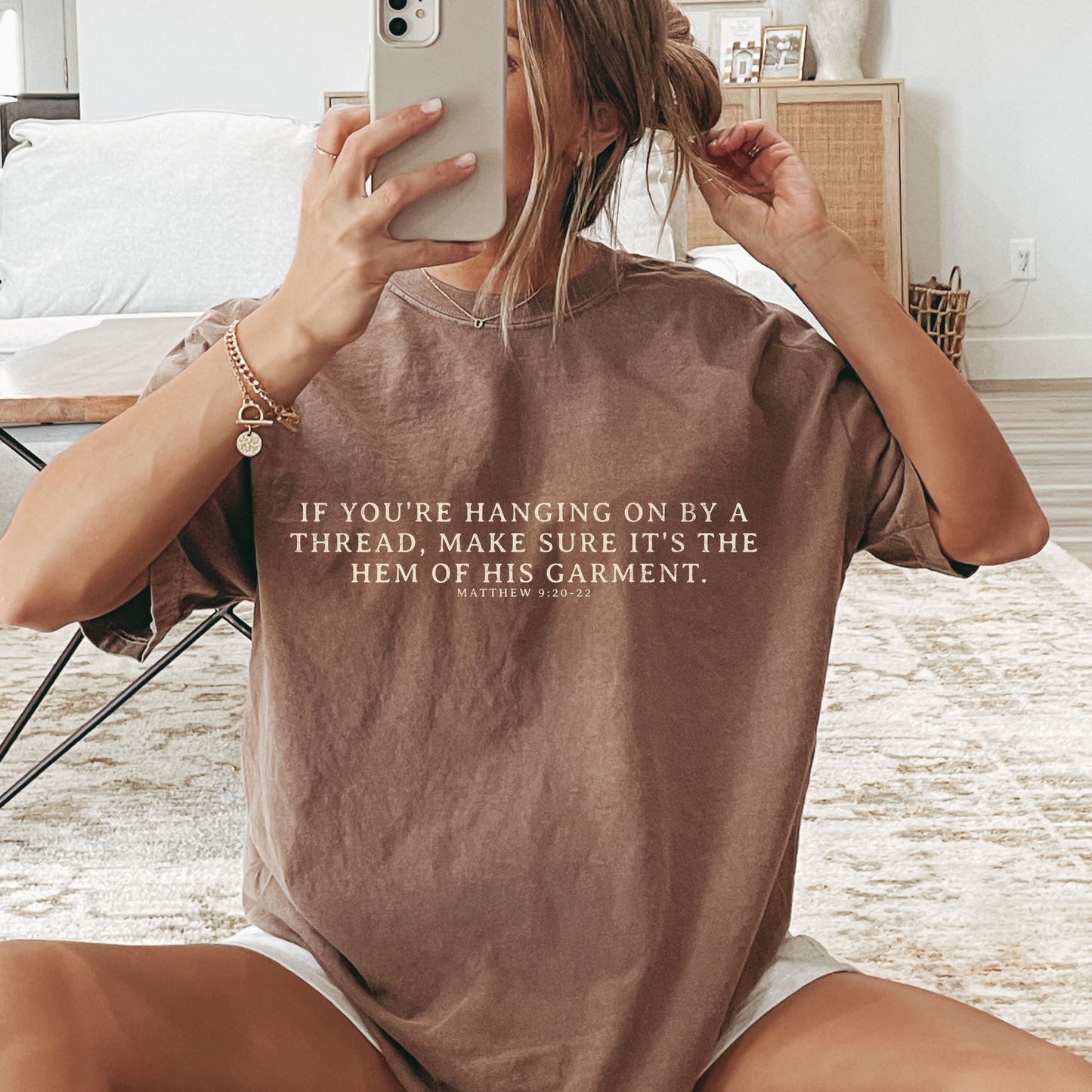 Hanging On By the Hem of His Garment Christian Graphic Tee Unisex T-shirt, Sweatshirt, Hoodie, Long Sleeve Tee - T-Shirt, Sweatshirt, Hoodie