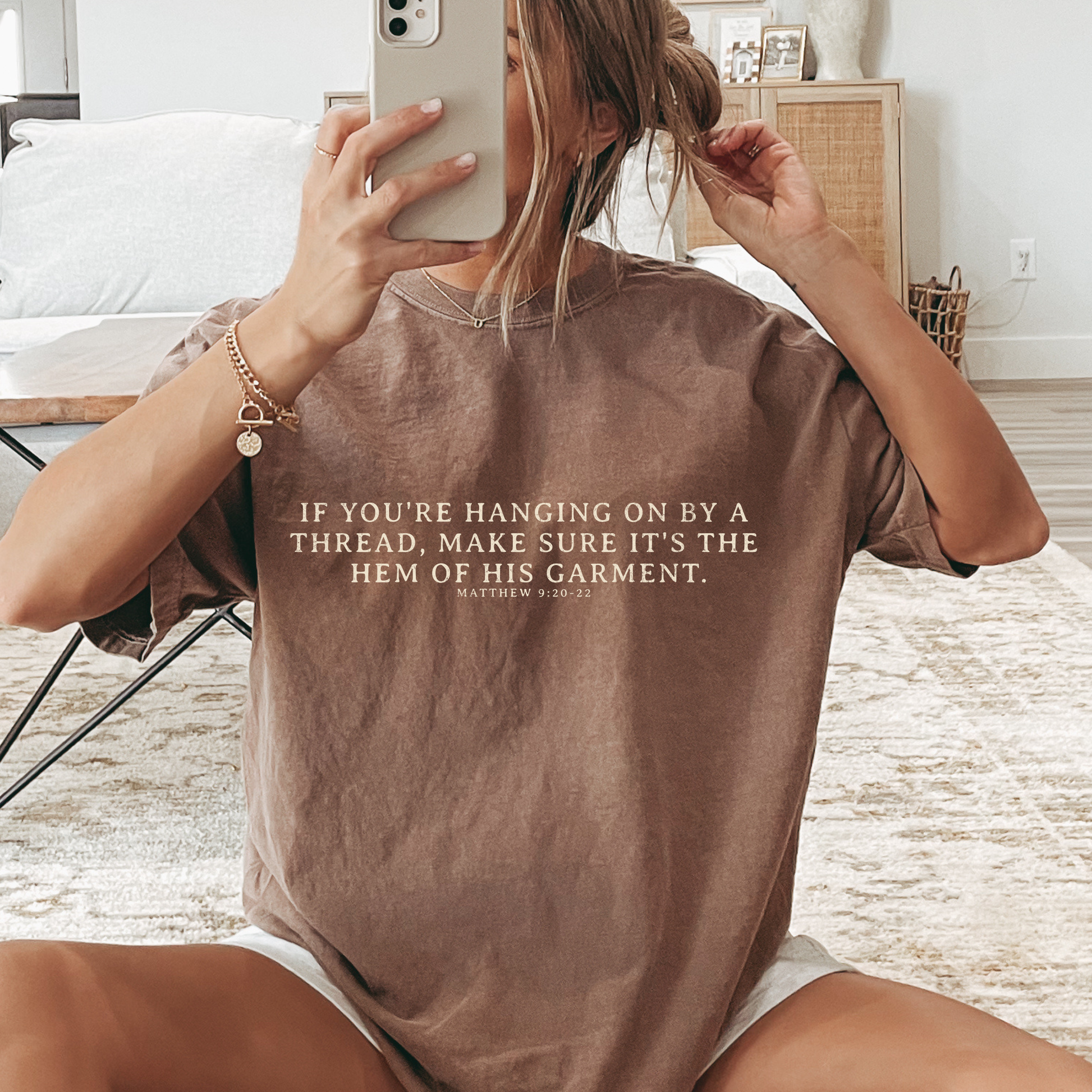 Hanging On By the Hem of His Garment Christian Graphic Tee Unisex T-shirt, Sweatshirt, Hoodie, Long Sleeve Tee - T-Shirt, Sweatshirt, Hoodie