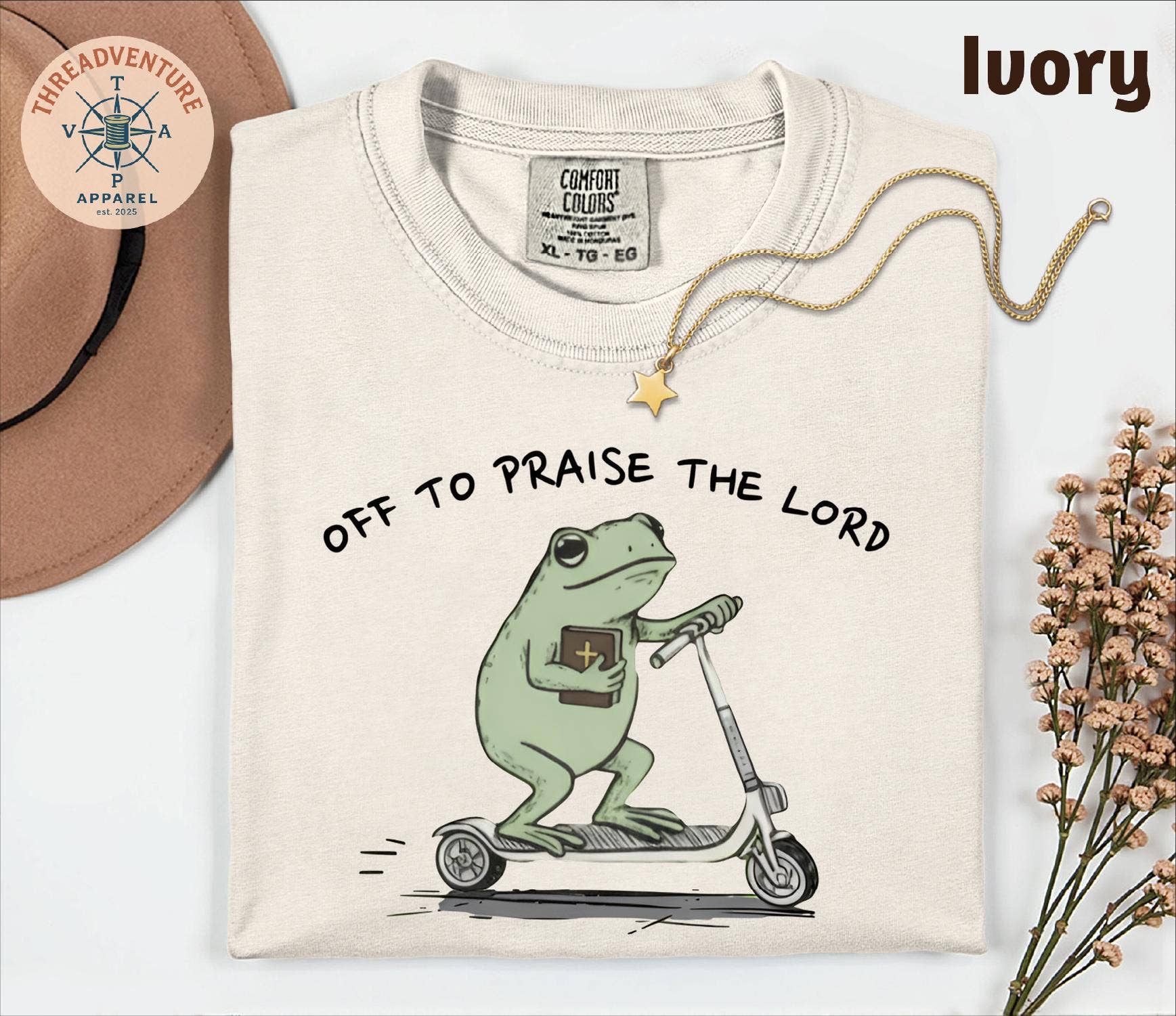 Off To Praise the Lord Frog Christian Tee Unisex T-shirt, Sweatshirt, Hoodie, Long Sleeve Tee - T-Shirt, Sweatshirt, Hoodie