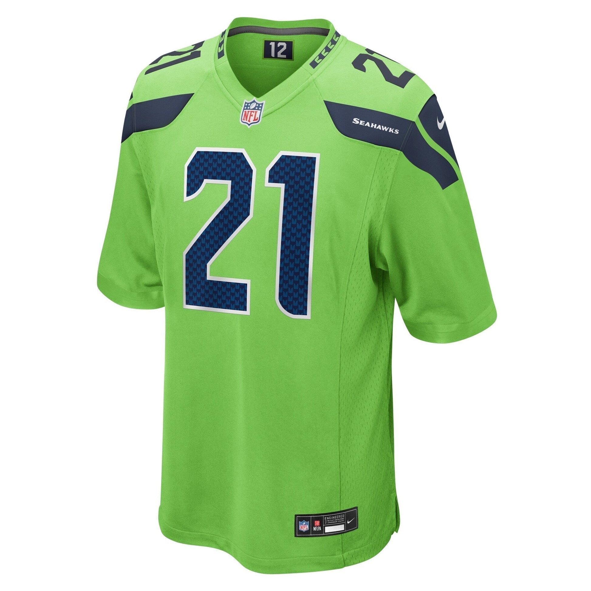 Devon Witherspoon Seattle Seahawks Game Jersey - Neon Green football jersey product view 2