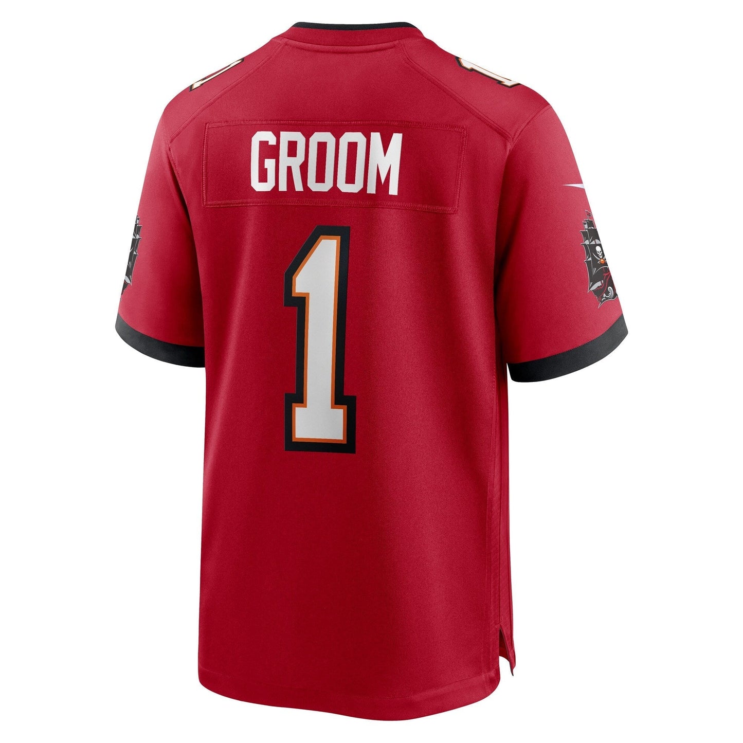 Number 1 Groom Tampa Bay Buccaneers Game Jersey - Red football jersey product view 3