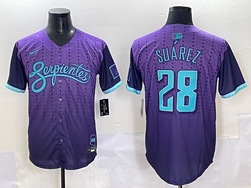 Men's Arizona Diamondbacks Eugenio Suarez Purple 2025 City Connect Limited Player Jersey baseball jersey product view 1