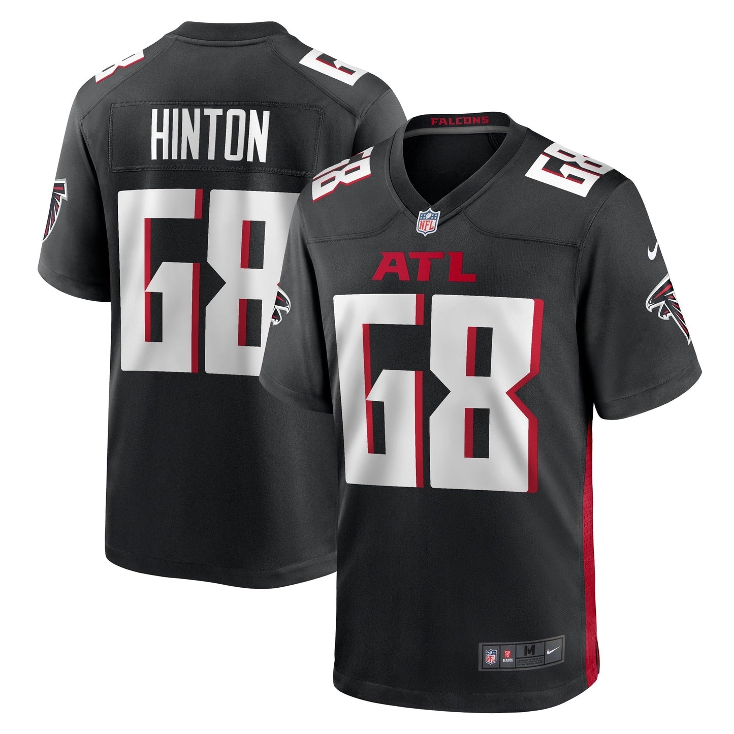 Kyle Hinton Atlanta Falcons Team Game Jersey - Black football jersey product view 1