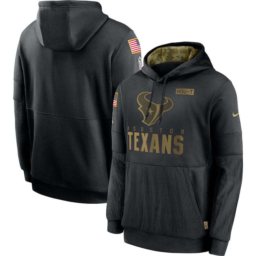 Men's Houston Texans 2020 Salute to Service Hoodie Black football jersey product view 1