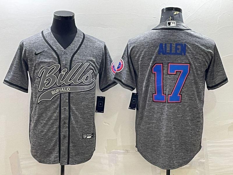 Men's Buffalo Bills Josh Allen Gray Player Jersey Joint Edition football jersey product view 1