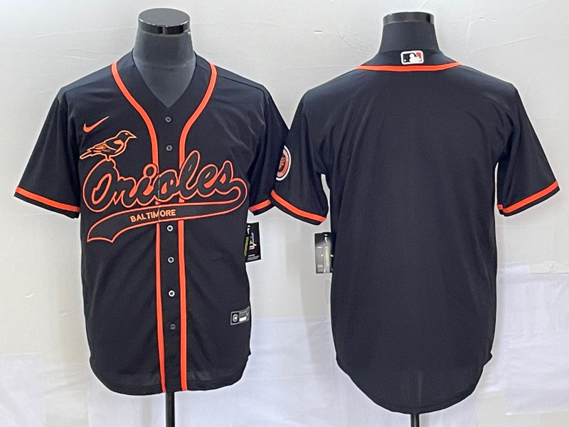 Men's Baltimore Orioles Black Replica Blank Jersey1 Joint Edition baseball jersey product view 1