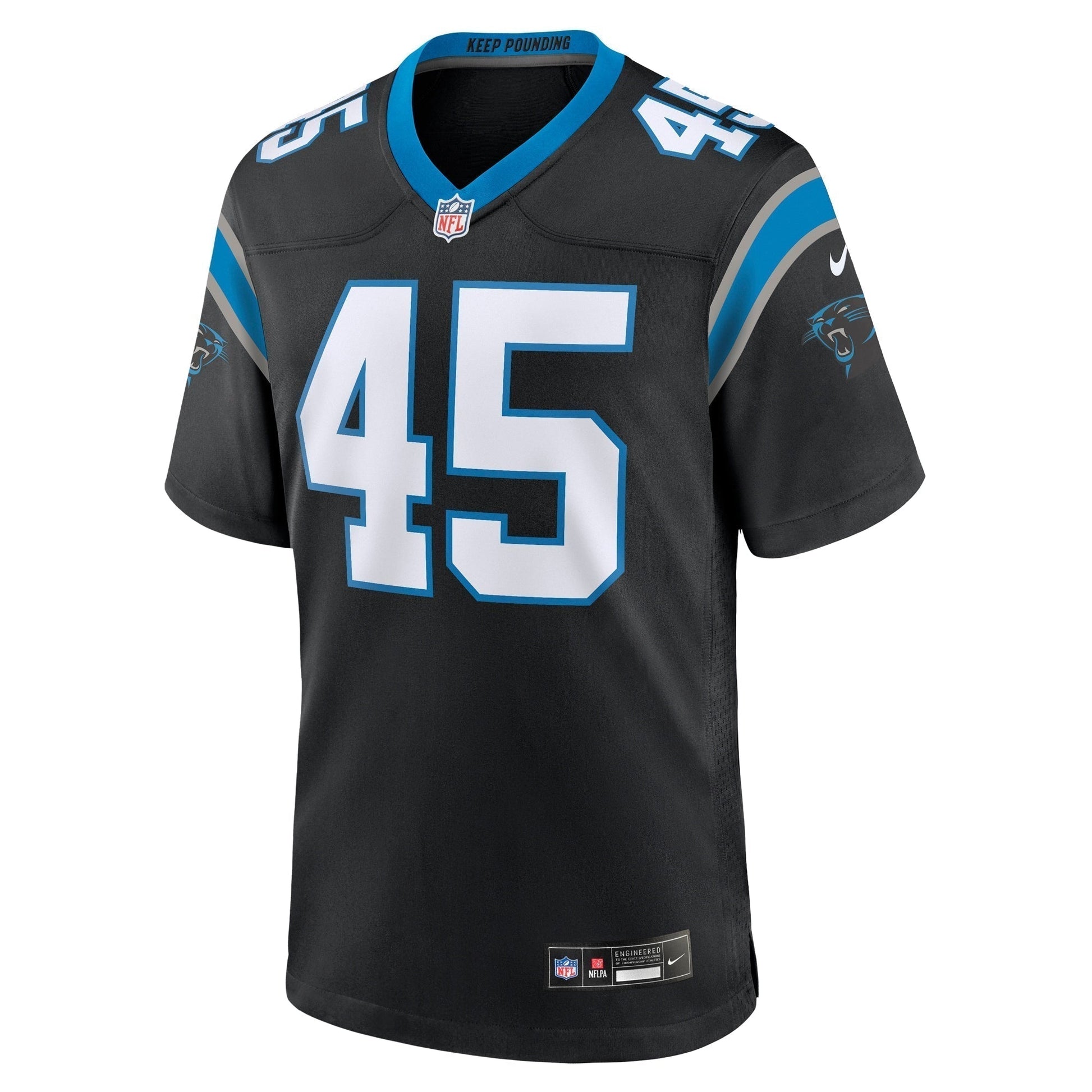 Giovanni Ricci Carolina Panthers Team Game Jersey - Black football jersey product view 2
