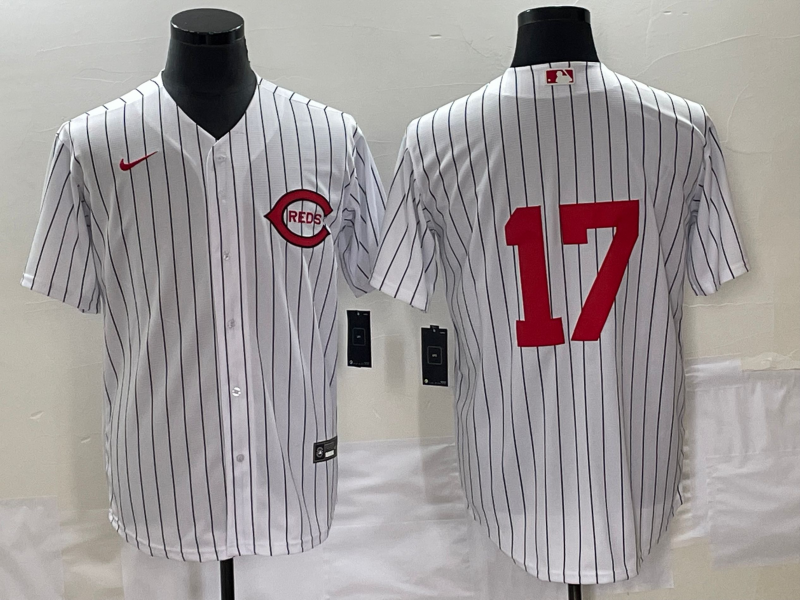 Men's Cincinnati Reds Aaron Boone #17 White 2022 MLB at Field of Dreams Game Authentic Player Jersey1 baseball jersey product view 1
