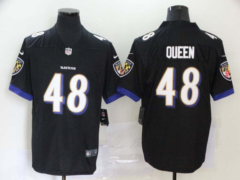 Men's Baltimore Ravens Patrick Queen #48 Black Game Jersey1 football jersey product view 1