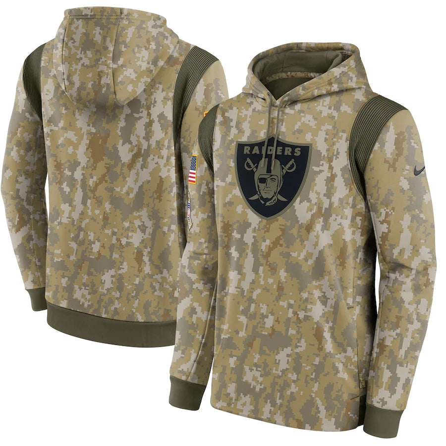 Men's Las Vegas Raiders 2021 Salute to Service Hoodie Camouflage football jersey product view 1