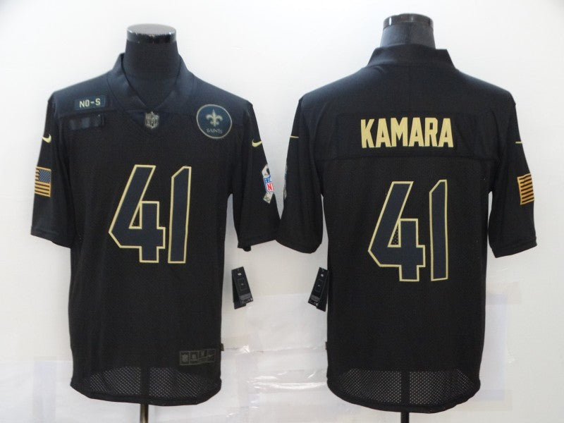 Men's New Orleans Saints #41 Alvin Kamara Black Player Game Jersey1 football jersey product view 1