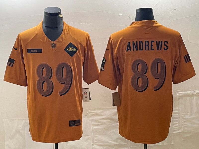 Men's Baltimore Ravens Mark Andrews #89 Brown 2023 Salute To Service Limited Jersey1 football jersey product view 1
