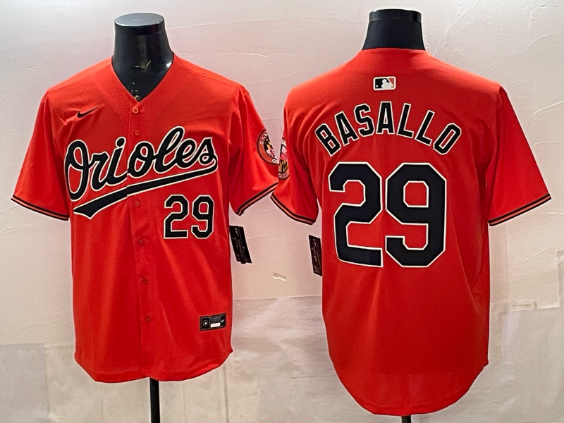 Men's Baltimore Orioles Samuel Basallo #29 Orange 2nd Alternate Limited Player Jersey baseball jersey product view 1