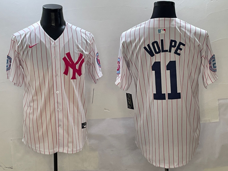 Men's New York Yankees Anthony Volpe #11 White Team Player Jersey baseball jersey product view 1