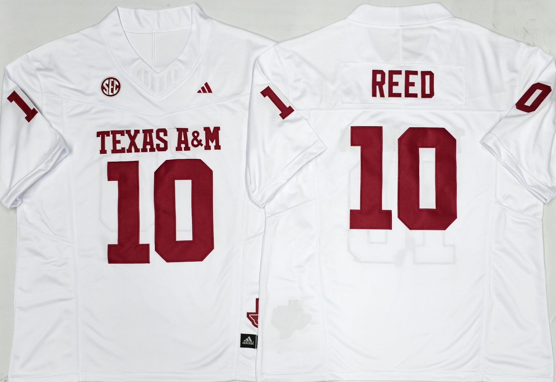 Men's Texas A&M Aggies Marcel Reed #10 White Player Game Jersey sports jersey product view 1