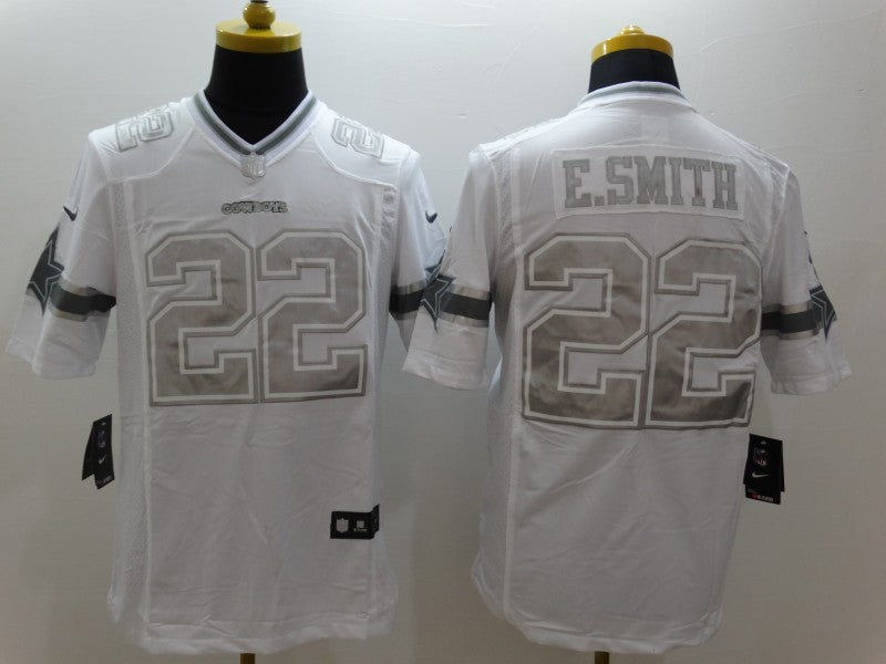 Men's Dallas Cowboys Emmitt Smith #22 White Game Jersey1 football jersey product view 1