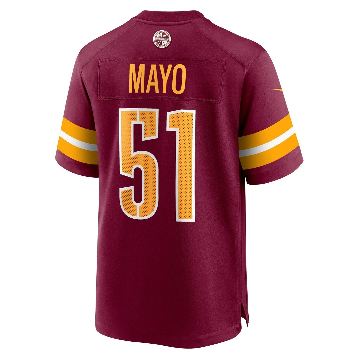 David Mayo Washington Commanders Game Jersey - Burgundy football jersey product view 3