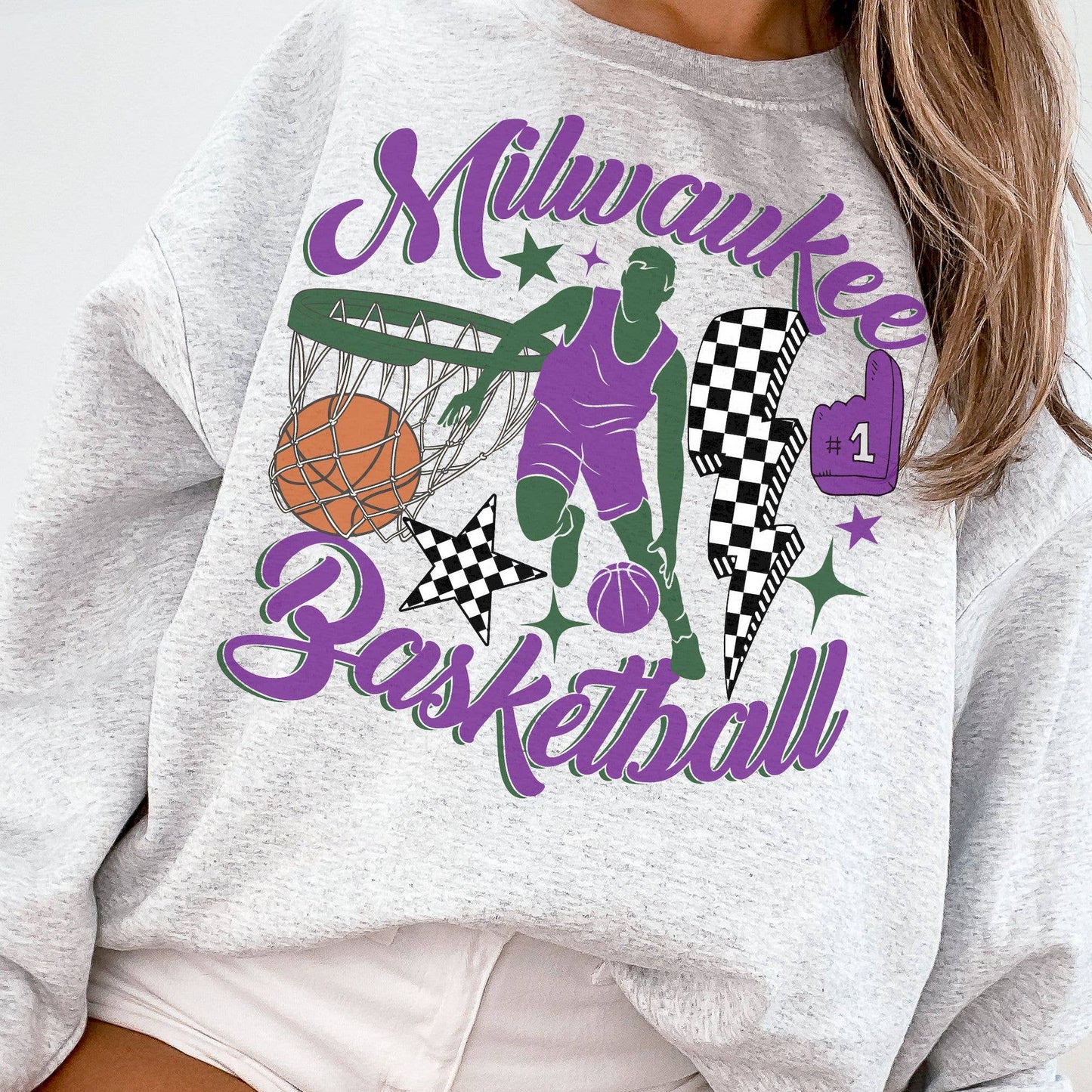 Retro Milwaukee Bucks Vintage Basketball Fan Sweatshirt Unisex T-shirt, Sweatshirt, Hoodie, Long Sleeve Tee - T-Shirt, Sweatshirt, Hoodie