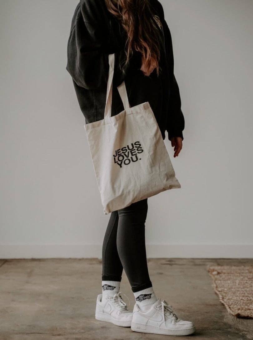 Jesus Loves You Premium Canvas Tote Bag Unisex T-shirt, Sweatshirt, Hoodie, Long Sleeve Tee - T-Shirt, Sweatshirt, Hoodie