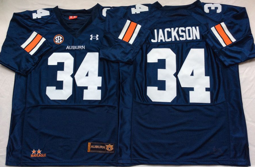 Men's Auburn Tigers Bo Jackson Navy Player Game Jersey sports jersey product view 1