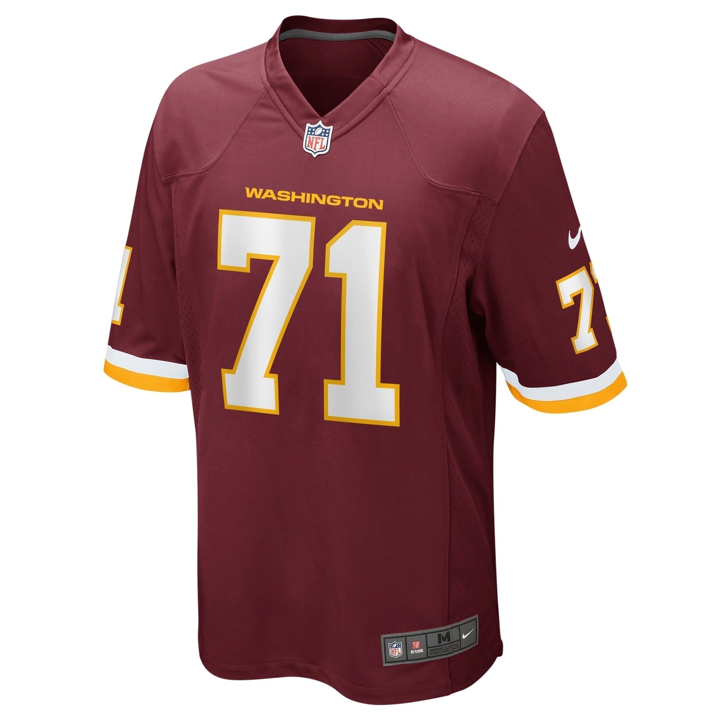 Wes Schweitzer Washington Football Team Game Jersey - Burgundy football jersey product view 2