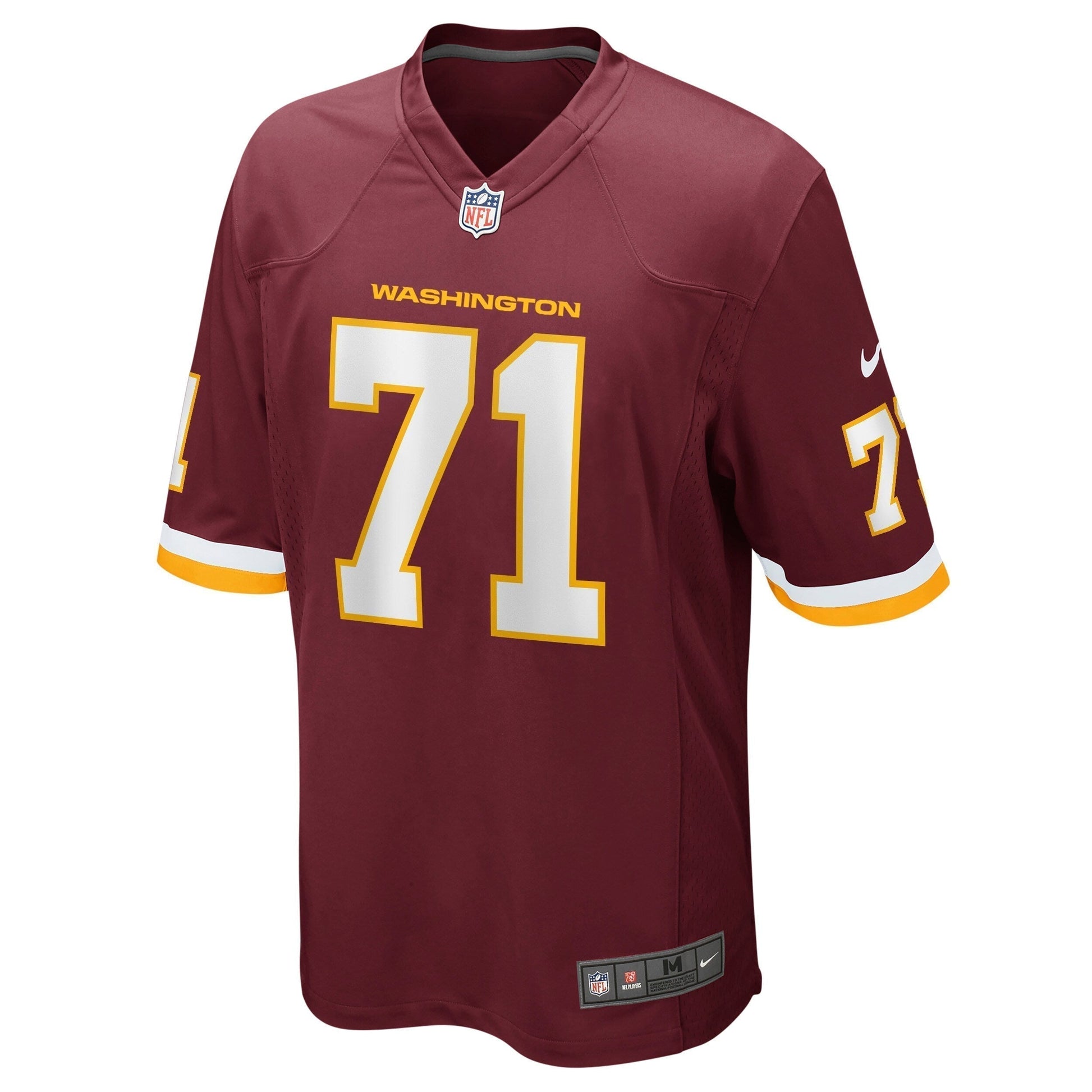 Wes Schweitzer Washington Football Team Game Jersey - Burgundy football jersey product view 2