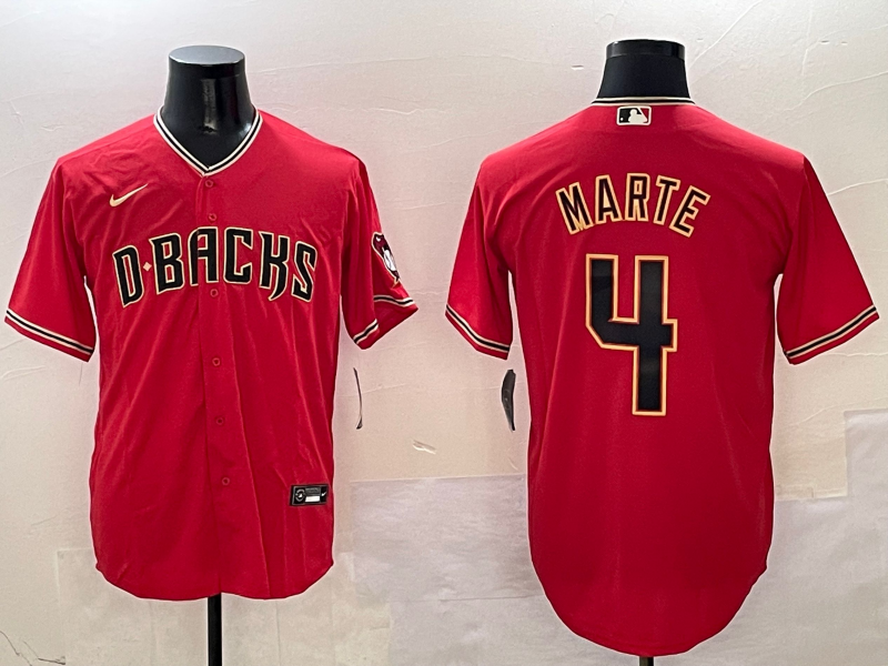 Men's Arizona Diamondbacks Ketel Marte #4 Red Alternate Limited Jersey baseball jersey product view 1