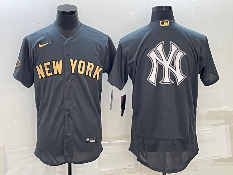 Men's New York Yankees Dark Gray Replica Player Jersey baseball jersey product view 1