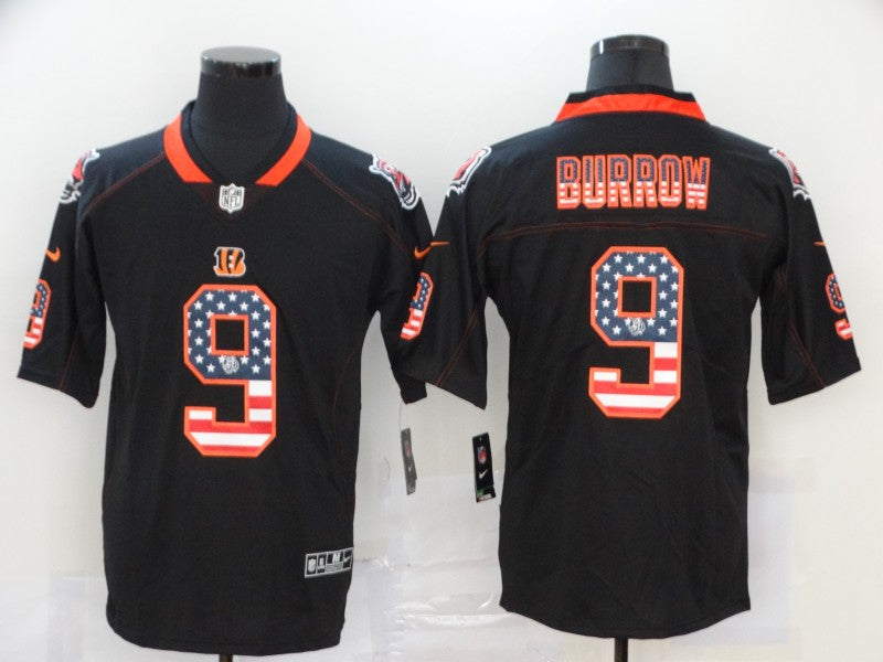 Men's Cincinnati Bengals #9 Joe Burrow Black Player Game Jersey1 football jersey product view 1