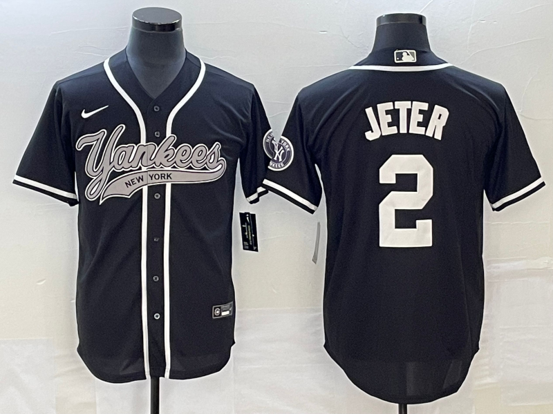 Men's New York Yankees Derek Jeter Black Player Jersey Joint Edition baseball jersey product view 1