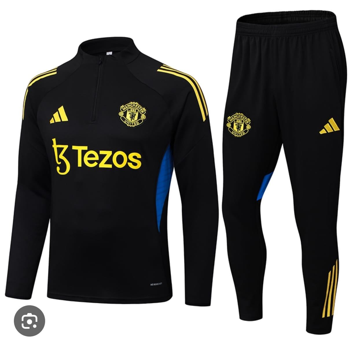 2025/2026 Manchester United Half-Pull Training Suit Black Football Shirt 1:1 Thai Quality Set football jersey product view 1