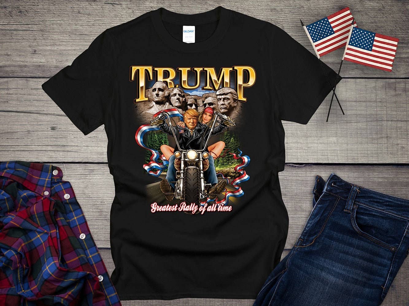 Trump Greatest Rally Mount Rushmore American Pride Tee Unisex T-shirt, Sweatshirt, Hoodie, Long Sleeve Tee - T-Shirt, Sweatshirt, Hoodie