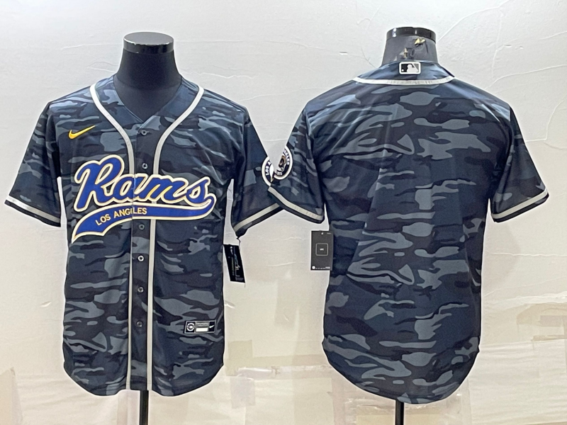 Men's Los Angeles Rams Grey Camouflage Blank Jersey football jersey product view 1