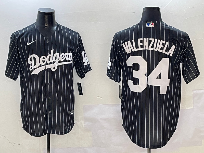 Men's Los Angeles Dodgers Fernando Valenzuela Black Alternate Limited Player Jersey baseball jersey product view 1