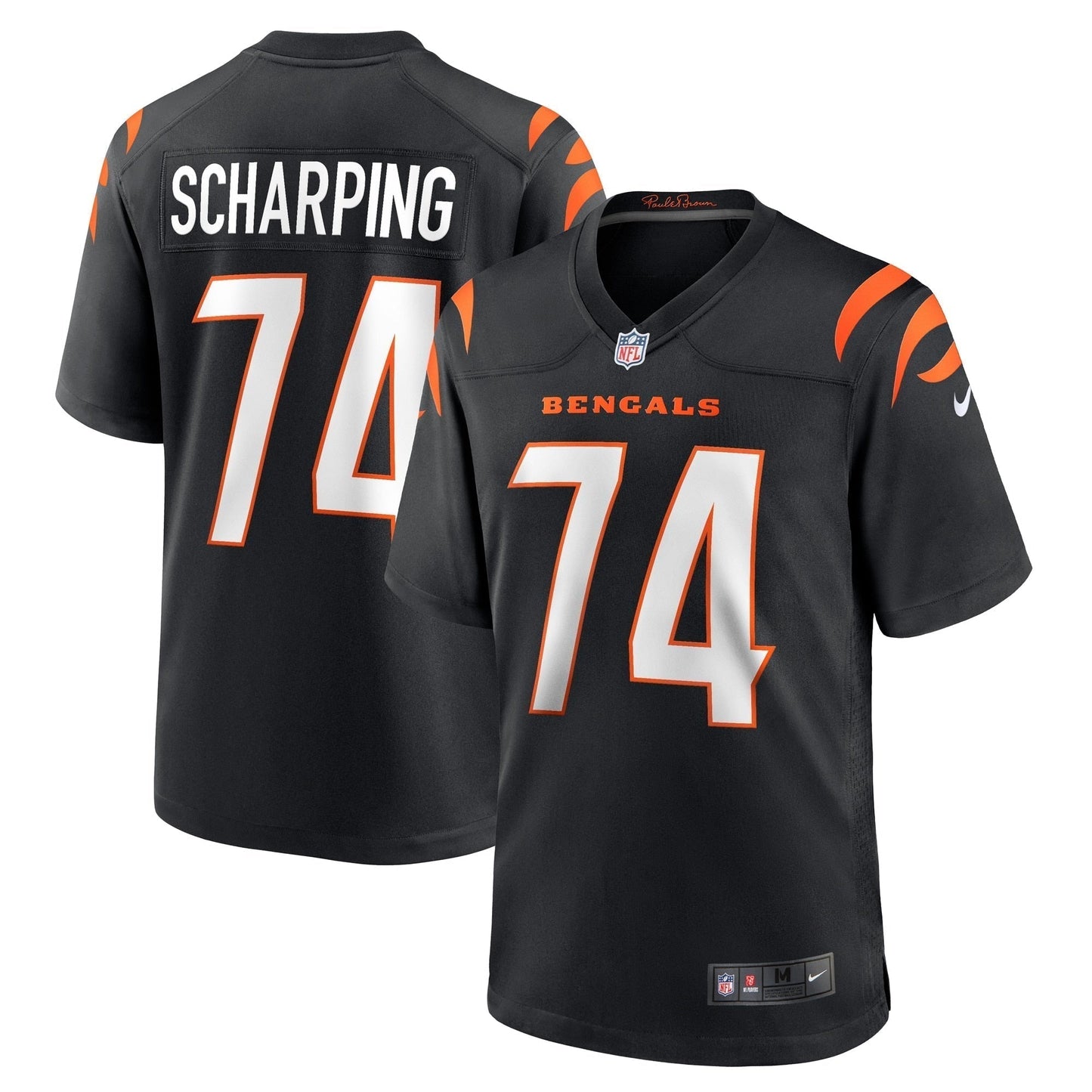 Max Scharping Cincinnati Bengals Game Jersey - Black football jersey product view 1