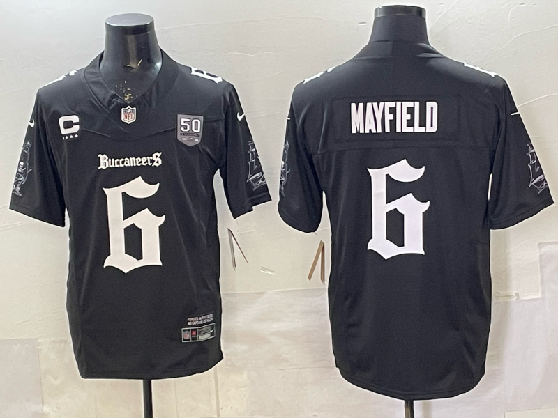 Men's Tampa Bay Buccaneers Baker Mayfield Black Player Game Jersey football jersey product view 1