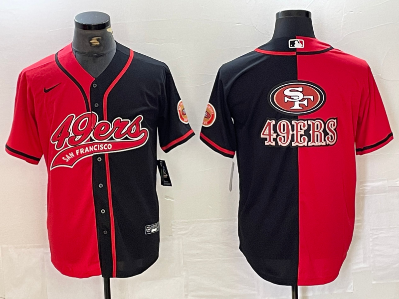 Men's San Francisco 49ers Red/Black Game Jersey Joint Edition football jersey product view 1