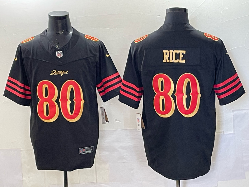 Men's San Francisco 49ers Jerry Rice Black 2025 Rivalries Collection Limited Jersey football jersey product view 1