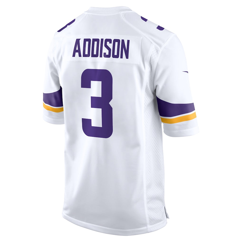 M.Vikings #3 Jordan Addison White Away Game Jersey basketball jersey product view 1