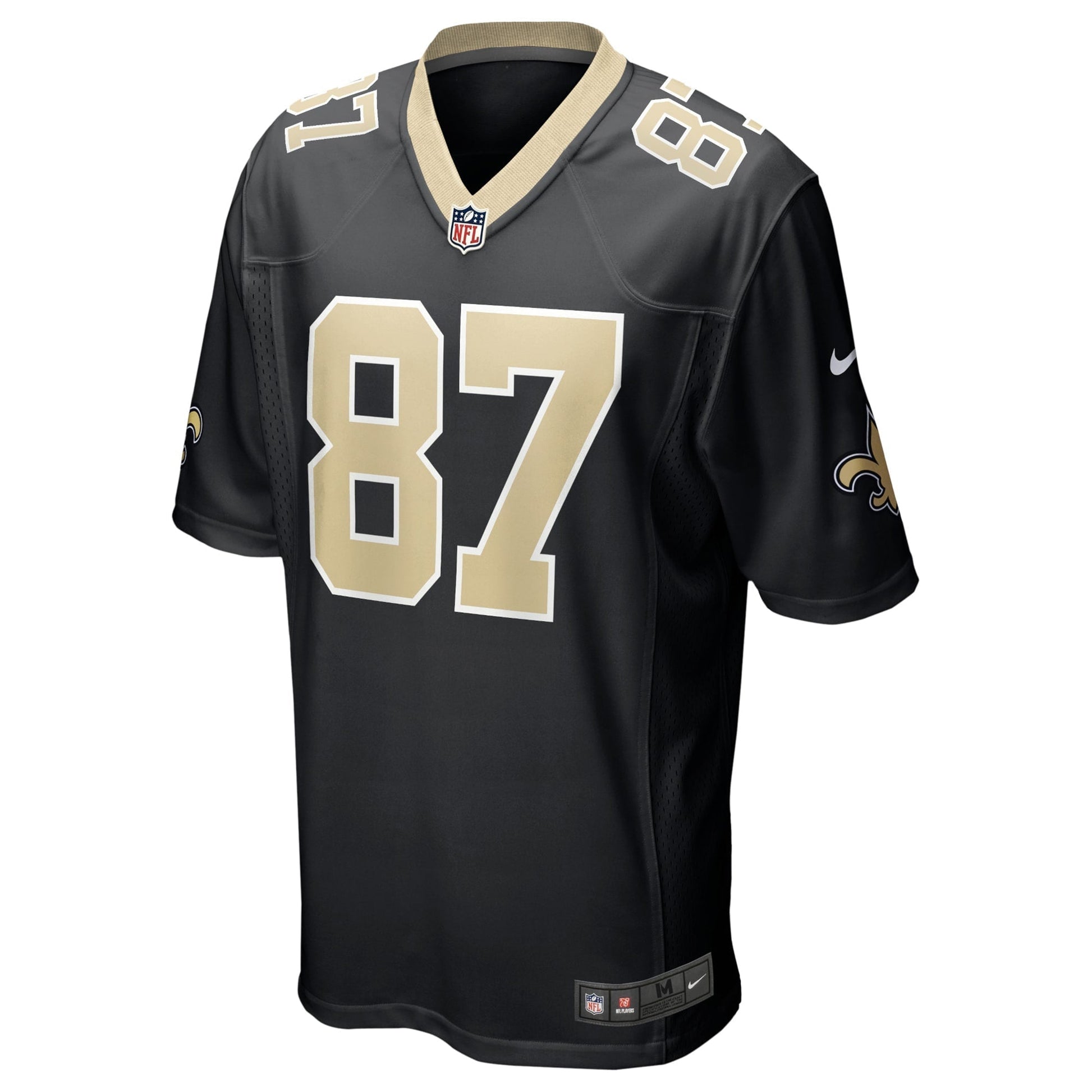 Foster Moreau New Orleans Saints Game Jersey - Black football jersey product view 2