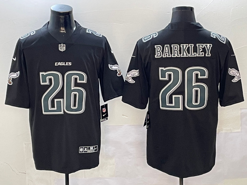 Men's Philadelphia Eagles Saquon Barkley Carbon Black Fashion Game Jersey football jersey product view 1